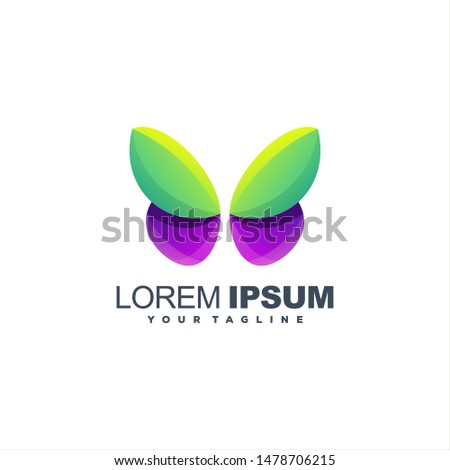 awesome gradient butterfly logo design