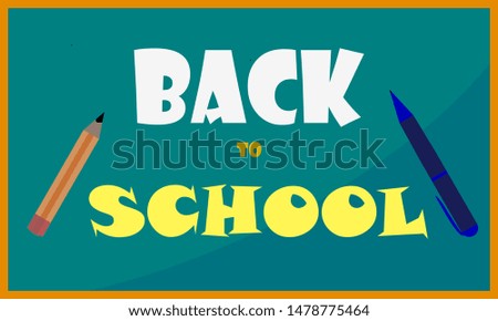 classroom board and inscription back to school vector background