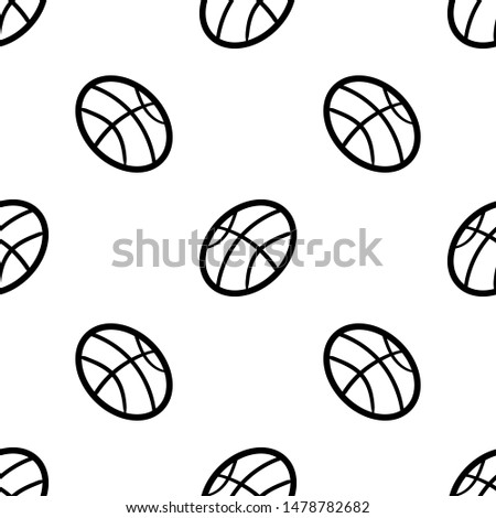 Handdrawn seamless pattern ball doodle icon. Hand drawn black sketch. Sign symbol. Decoration element. White background. Isolated. Flat design. Vector illustration.