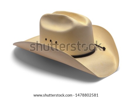 Old Cowboy Hat Isolated on White Background.