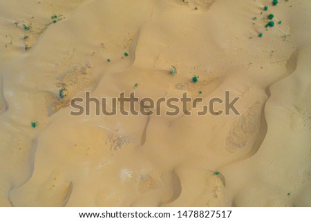 Beautiful landscape of sandy desert aerial photography