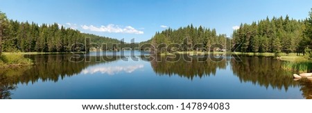 mountain lake, landscape panorama
