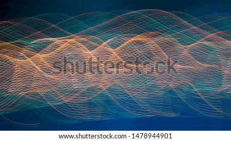 abstract night light wave line. random color bands
