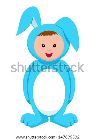 Kid with rabbit costume