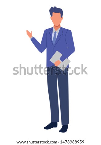 Executive businessman with clipboard avatar ,vector illustration graphic design.