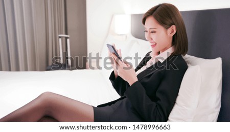 businesswoman have a business trip and use smartphone