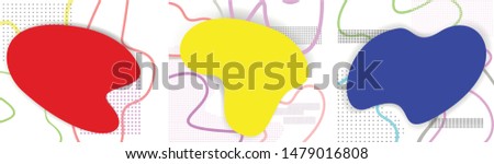 Set of abstract liquid shapes modern graphic elements. Fluid design forms and line. Vector illustration. - เวกเตอร์