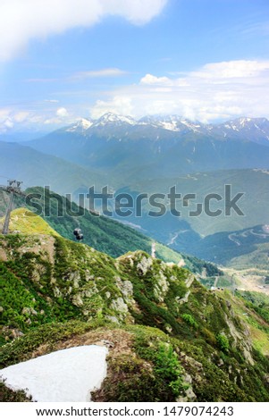 Gorgeous view of the mountain peaks of the Caucasus.