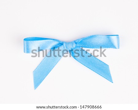 Blue bow isolated on a white backgrounds