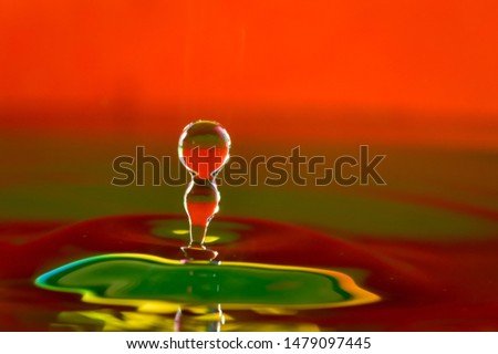 abstract background of green and red water drops falling down. beautiful images for wallpaper