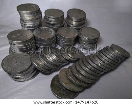 stack of coins, savings coins, coins with a white background