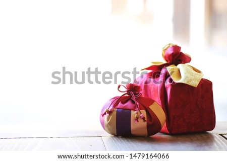 Korean traditional new year's image,lucky bag and traditional packaging Royalty-Free Stock Photo #1479164066