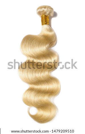 body wave wavy bleached blonde human hair weaves extensions bundles Royalty-Free Stock Photo #1479209510