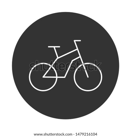  Bicycle vector flat sign. EPS 10. Round icon design
