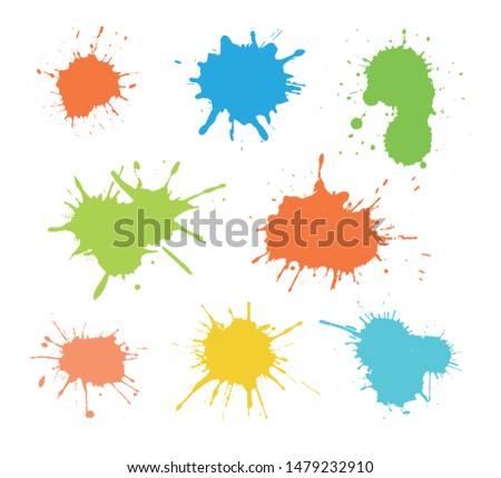 Set of color paint splatters