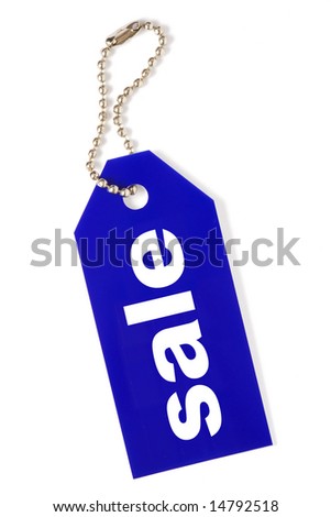 blue sale tag isolated