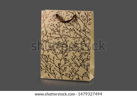 paper bag on gray background
