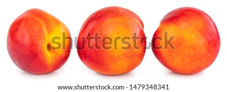 Nectarine fruit isolated on white background.
