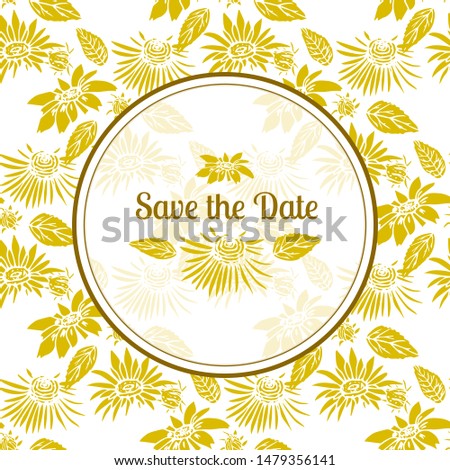 Vintage delicate greeting save the date card template design with flowers for wedding, marriage, bridal, birthday, Valentine's day. Romantic vector illustration.