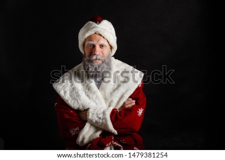Portrait of a brutal mature Santa Claus