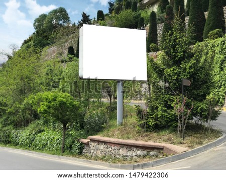 Blank billboard white mockup, template empty frame for advertising poster screen, modern flat style, outdoor banner advertisement