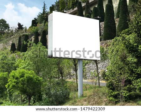 Blank billboard white mockup, template empty frame for advertising poster screen, modern flat style, outdoor banner advertisement