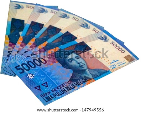 Fifty thousand rupiah notes.
