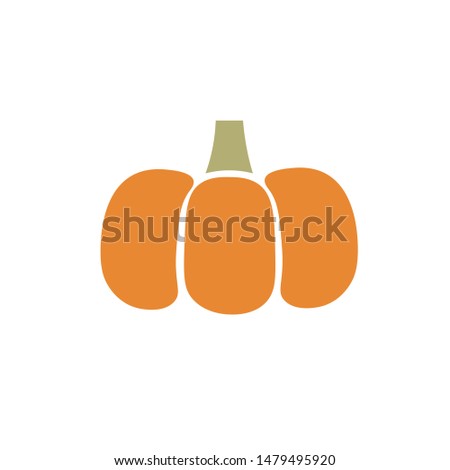 Hand drawn vector pumpkin ikon, autumn halloween background