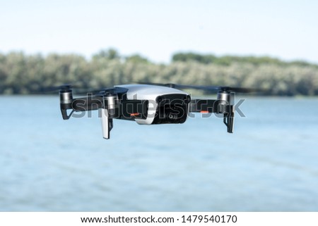 Remote drone flying with video camera on board
