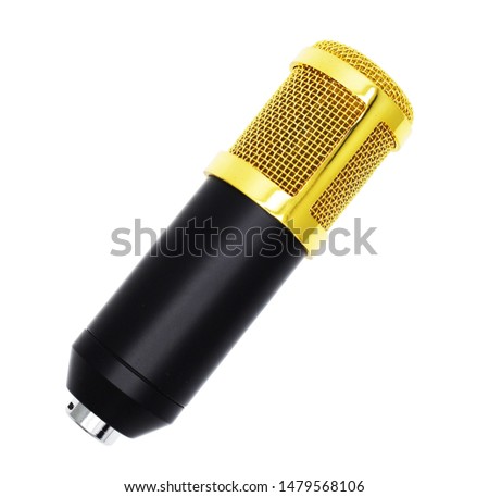Condenser studio microphone on white background stock photo-clipping path