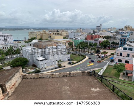Landscape views from Fort de San Morro in Old San Juan, Puerto Rico.