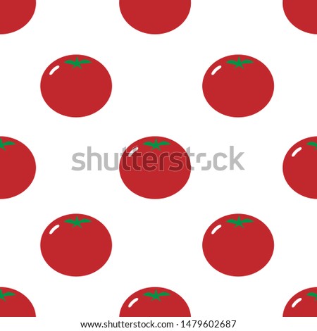 Tomato seamless pattern vector file on isolated white background. It can be used for wallpaper, home decoration,Art, print, packaging design, fashion, etc.