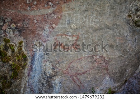 Rock painting in the Huayllay stone forest