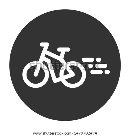 Bicycle vector icon. Bicycle vector flat sign. EPS 10. Round icon design
