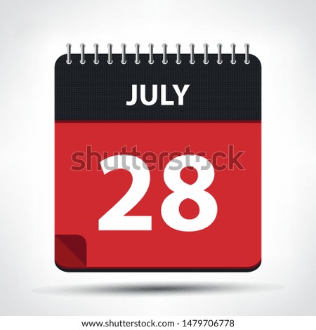 July 28 - Calendar Icon - Calendar design template - Business vector illustration.
