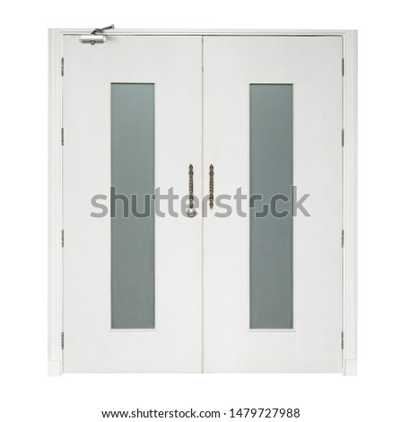wooden door isolated on white background ,clipping path