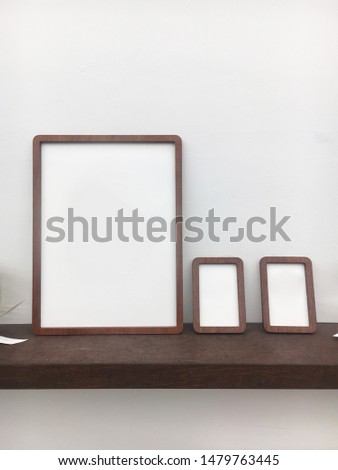 Picture frames on the shelf