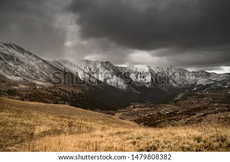 Loveland Pass, Colorado during the first snow fall