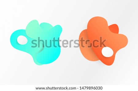 Colorful abstract liquid elements set. Dynamical colored forms. Template for design of logo, flyer, presentation, vector illustration. Fluid element vector