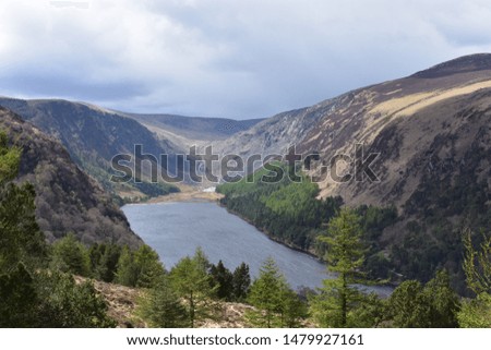Irish Valley with Lake in Glendalough, Wicklow.