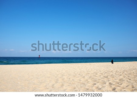 Gyeongpo Beach in Gangneung-si, South Korea. Gyeongpo Beach is a famous beach in Korea.