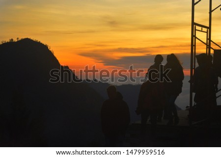 charming golden dawn on bromo mountain
