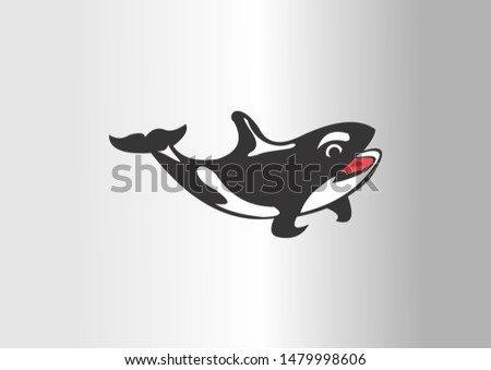 Dolphin vector template on white background. Animal vector Illustration.