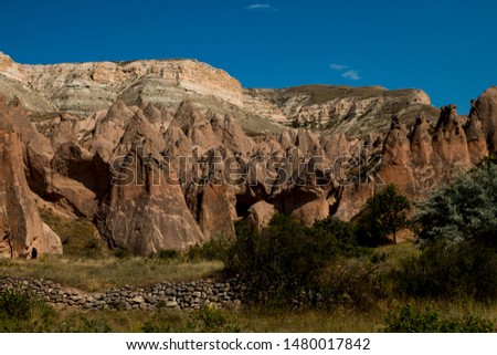 rock formations in Zelve Valley, Cappadocia, Turkey