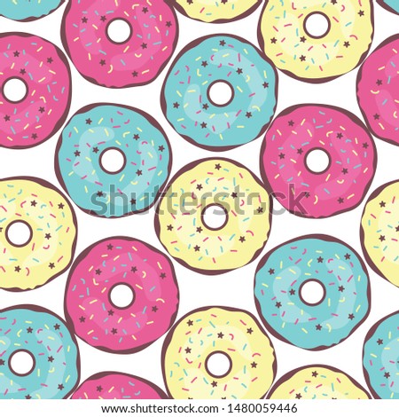 Colorful cute donut seamless pattern