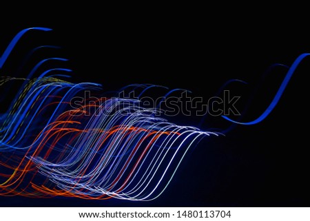Abstract painting colour textures with lighting effects. Wild light pattern. Fractal chart art design. Creative photography of exposure. Abstract light at night.