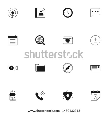 User Interface icons in solid line style. glyph line UI icons set. solid black icon pack.