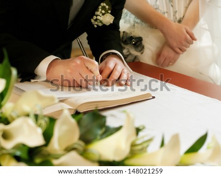 groom  write on registration of marriage
