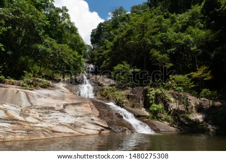 Ton Pliw Waterfall is located at Na Yong, Trang, Thailand.