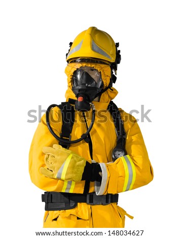Mannequins of Firefighter isolated on white background
